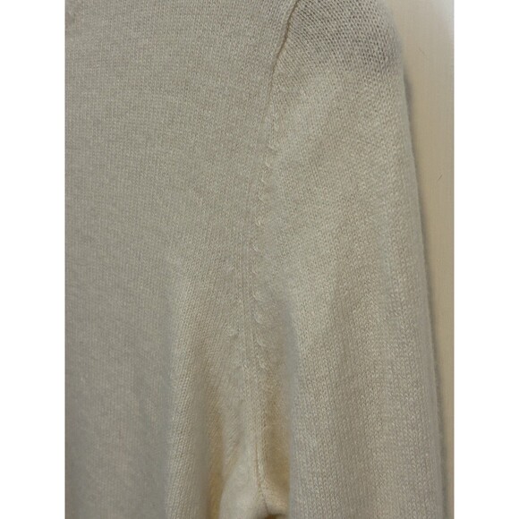 Quince Women's Mongolian Cashmere Crewneck Sweater Ivory Sleeved Top S - Picture 8 of 8